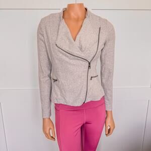 Banana Republic, Gray Long Sleeve Moto Jacket/Sweatshirt, Women's Size X-Small